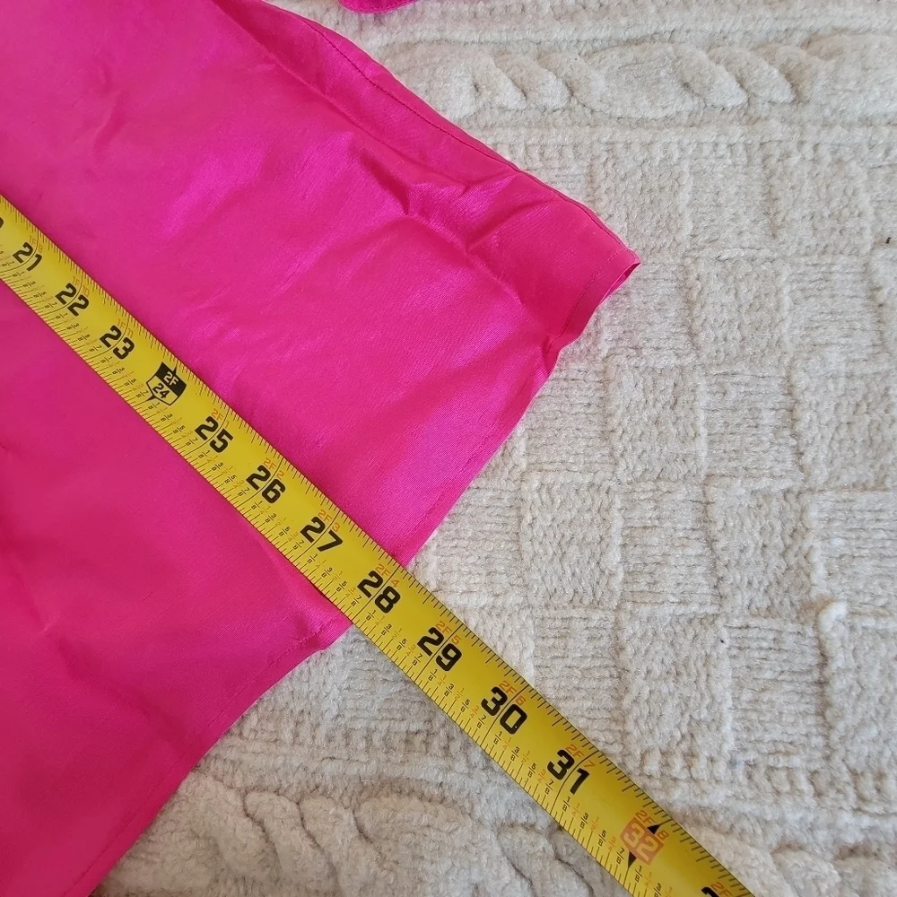 90s Robbie Bee Woman Button Down Silk Blouse size 1X Pink